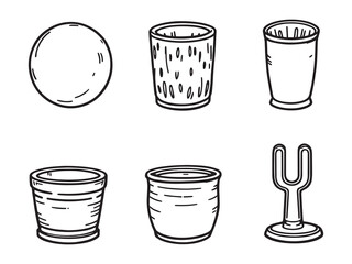 minimalist toothbrush holder outline vector drawing clean style