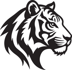 Obraz premium Powerful Tiger Head Side View - Wild Feline Vector Graphic