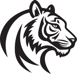 Obraz premium Powerful Tiger Head Side View - Wild Feline Vector Graphic