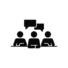 Group Discussion Icon Three people seated around table