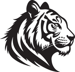 Obraz premium Powerful Tiger Head Side View - Wild Feline Vector Graphic
