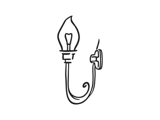 modern elegant wall sconce simple line art vector