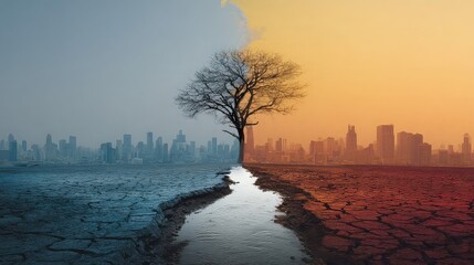 Climate change and its impact addressing environmental degradation, policy responses, mitigation strategies, social effects, economic risks, and global sustainability efforts.