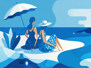 Beach Pareo Minimalist Flat Design