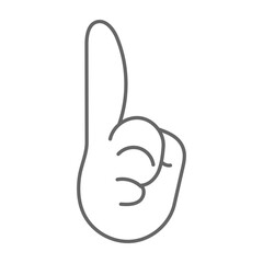 Flat white hand icon pointing upward with index finger