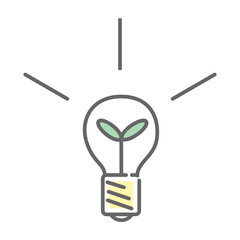Eco-friendly light bulb icon with sprout inside