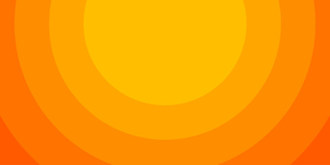 Bright vector background with concentric circles in yellow to orange gradient, radiating from the center like a sunburst for a warm, energetic, and eye-catching effect.