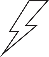 flash thunder power icon in line. isolated on transparent background use Electric power symbol
