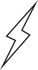 flash thunder power icon in line. isolated on transparent background use Electric power symbol