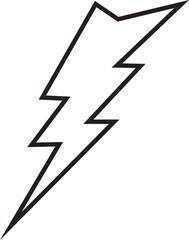 flash thunder power icon in line. isolated on transparent background use Electric power symbol