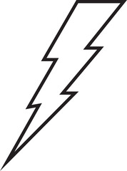 flash thunder power icon in line. isolated on transparent background use Electric power symbol