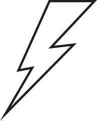flash thunder power icon in line. isolated on transparent background use Electric power symbol