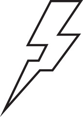 flash thunder power icon in line. isolated on transparent background use Electric power symbol