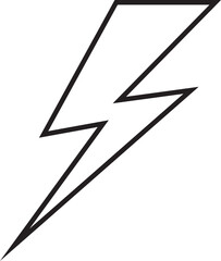 flash thunder power icon in line. isolated on transparent background use Electric power symbol