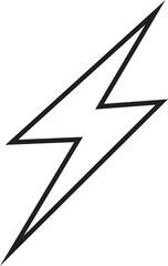 flash thunder power icon in line. isolated on transparent background use Electric power symbol