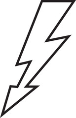 flash thunder power icon in line. isolated on transparent background use Electric power symbol