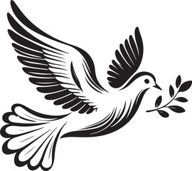 Obraz premium Peace Dove with Olive Branch - Hand Drawn Vector Illustration