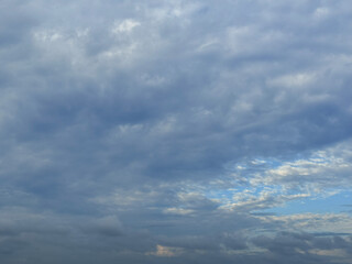 Blue sky background and white clouds soft focus image.  Beautiful landscape with clouds and blue sky.
