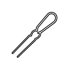 Line Art Illustration of a Simple Hair Clip