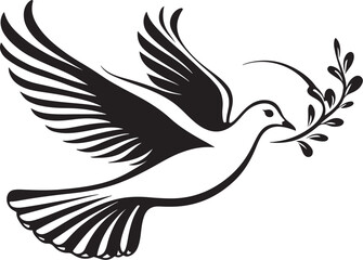 Obraz premium Peace Dove with Olive Branch - Hand Drawn Vector Illustration