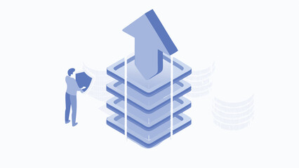 business graph with arrow