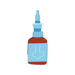nozzle nasal spray bottle cartoon vector illustration