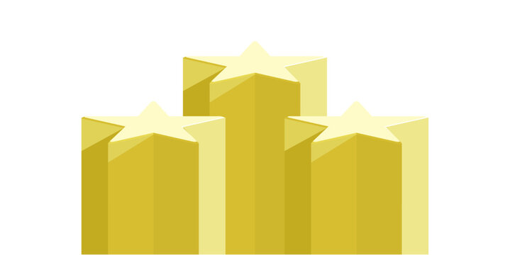 Yellow star podium stage pedestal and platform vector, a bright, celebratory display composition. Ideal for awards ceremonies, achievement recognition, product launches, and positive showcases.