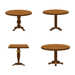 Table furniture icon in flat style. Wooden table vector illustration on white background. Dinner desk sign business concept