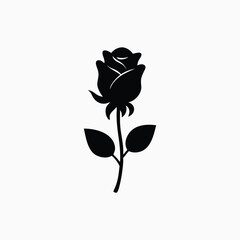 rose flower silhouette vector illustration