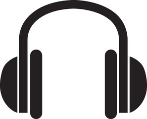 Headphone headset icon in flat style. isolated on transparent background.
