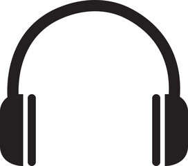 Headphone headset icon in flat style. isolated on transparent background.