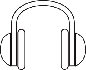 Headphone headset icon in line style. isolated on transparent background. 