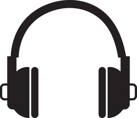 Headphone headset icon in flat style. isolated on transparent background.
