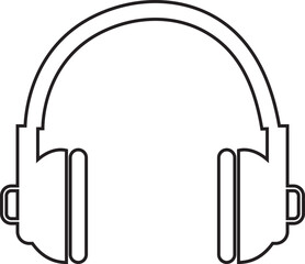 Headphone headset icon in line style. isolated on transparent background. 