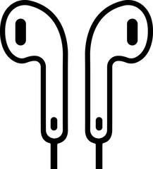earphone headset icon in line style. isolated on transparent background.