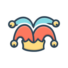 Vector color shadow icon for Joker cap