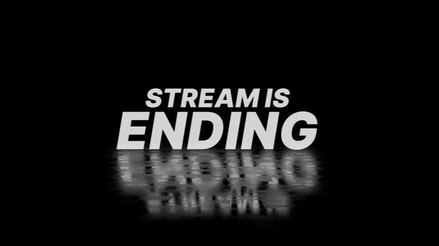 Stream is ending with RGB glitch effect, stream overlay animation. 4K Stock Video 