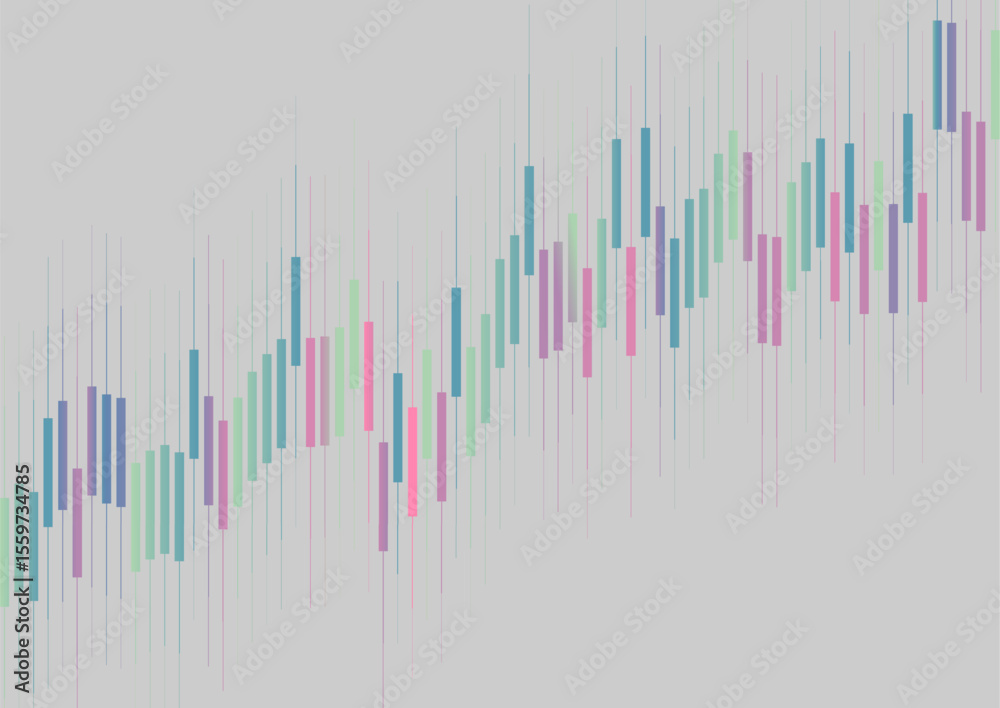 Poster Abstract bright growing financial linear graph chart background. Vector lines tech design
