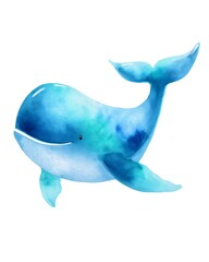 Fototapeta premium Charming Watercolor Whale Illustration Ocean Life Art
