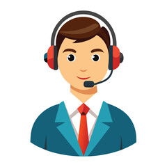 Headset person taking inbound call