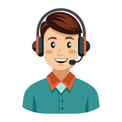 Male client rep with mic headset