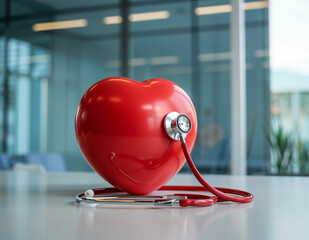 red heart on a white background