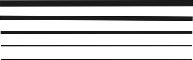 Obraz premium Vector Set of Horizontal Lines – Thin to Thick Stroke Dividers on White Background
