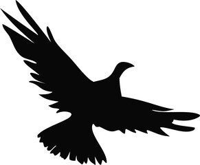 Obraz premium Flying Bird Silhouette Vector | Spread Wings Animal Clipart Design