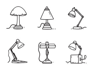simple elegant desk lamp outline drawing design