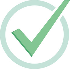 Vector Green Checkmark Icon Inside Light Green Circle on White Background – Minimalist Approval Symbol
