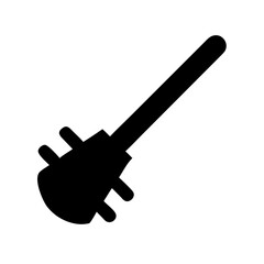 Ancient weapon mace club icon silhouette on white background