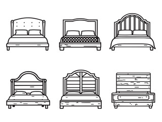 simple elegant headboard outline vector drawing artwork