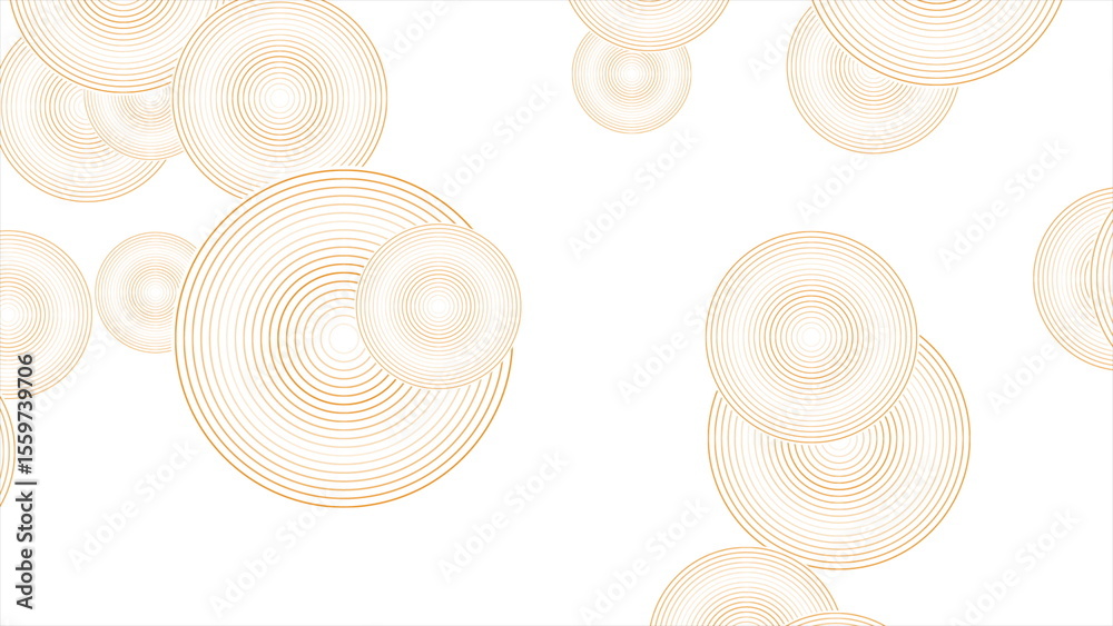 Poster orange white linear circles geometric abstract tech background