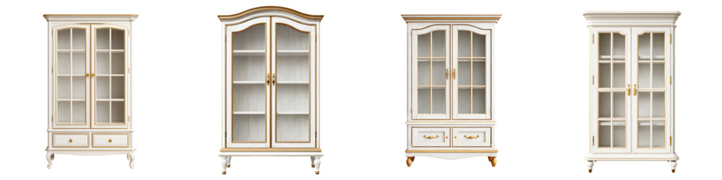 Elegant China Cabinets Set - Vintage Style Furniture